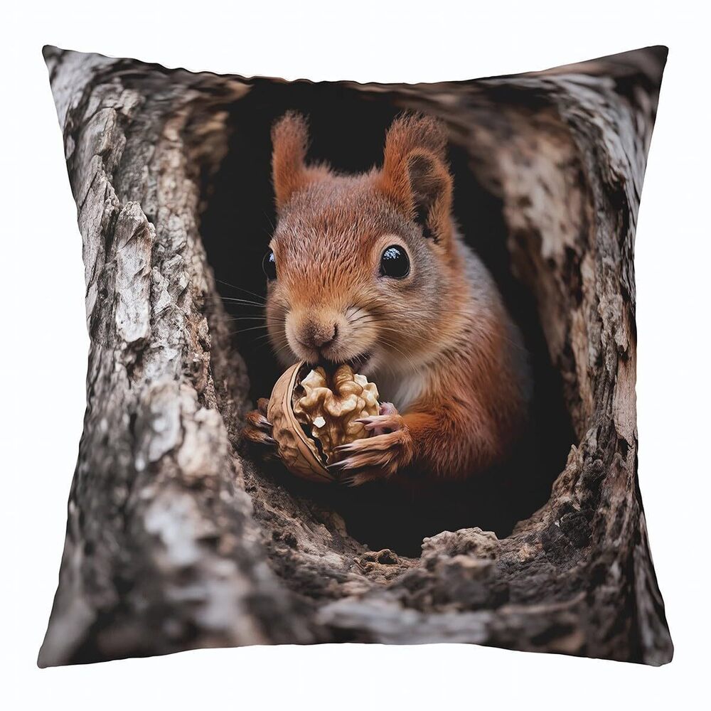 9699 Squirrel Pillow Case Cushion Cover Kids Cute Animal Throw Pillow Cover
